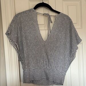 Striped Blue and White Women's Top